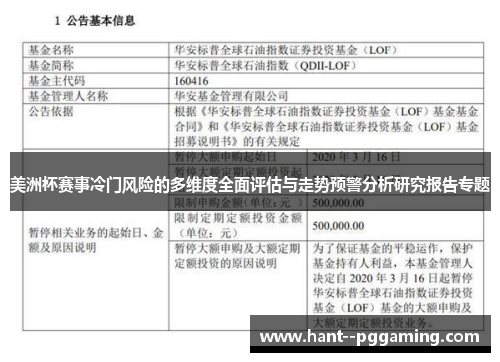 美洲杯赛事冷门风险的多维度全面评估与走势预警分析研究报告专题